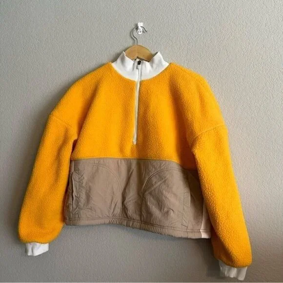 Fabletics Mallory Fleece Pullover Women’s Size Small Yellow/Tan - Picture 5 of 13